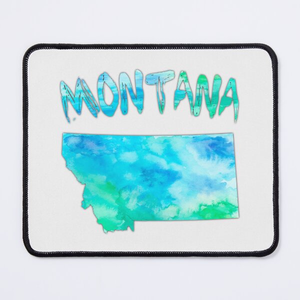 Item preview, Montana State Watercolor Silhouette - Artistic Blue & Teal Nature Map designed and sold by mashmosh.