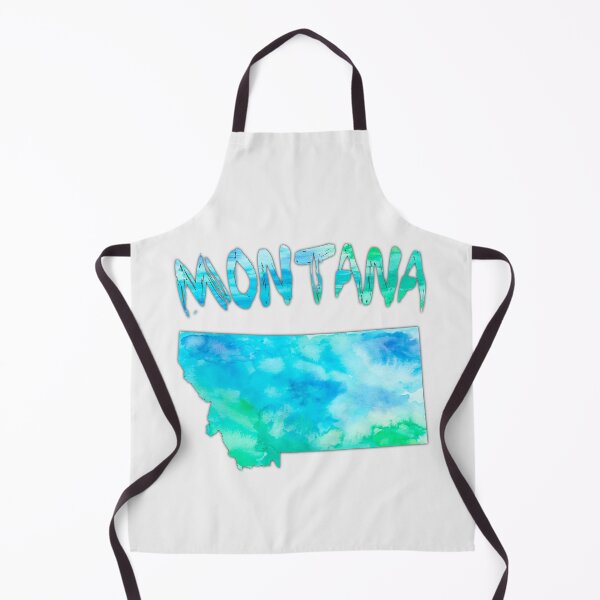 Item preview, Montana State Watercolor Silhouette - Artistic Blue & Teal Nature Map designed and sold by mashmosh.