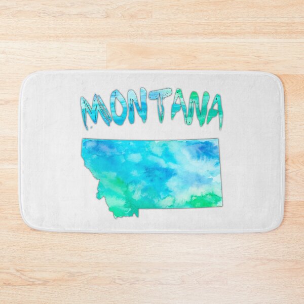 Item preview, Montana State Watercolor Silhouette - Artistic Blue & Teal Nature Map designed and sold by mashmosh.