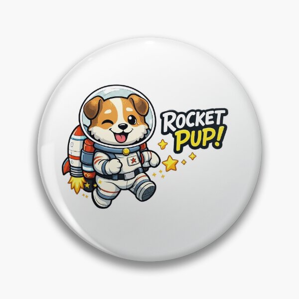 Item preview, Astronaut puppy with rocket backpack “Rocket Pup” designed and sold by LongIslandDesgn.