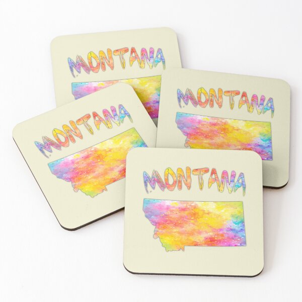 Item preview, Montana State Silhouette - Vibrant Watercolor Splash Art designed and sold by mashmosh.