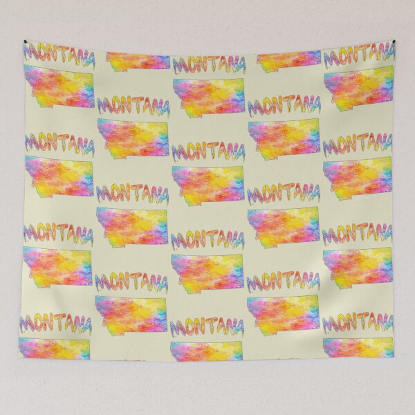 Item preview, Montana State Silhouette - Vibrant Watercolor Splash Art designed and sold by mashmosh.