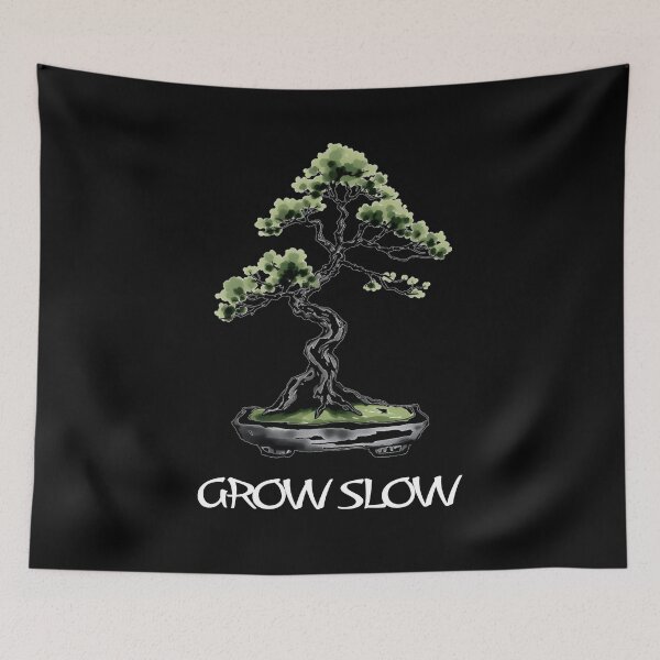 Item preview, Grow Slow Bonsai – Black Minimalist Sumi-e Tree for Bonsai Tree Lovers Design designed and sold by Artycom.