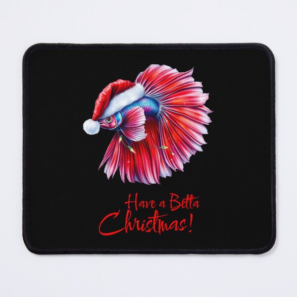 Item preview, Have a Betta Christmas! Black Funny Santa Betta Fish Pun Quote for Fish Lovers  designed and sold by Artycom.