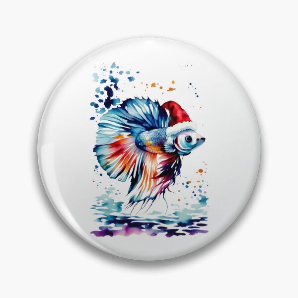 Item preview, Betta Christmas! Watercolor Santa Betta Fish Pun for Fish Lovers Funny Santa Betta Fish Pun design for Fish Lovers  designed and sold by Artycom.