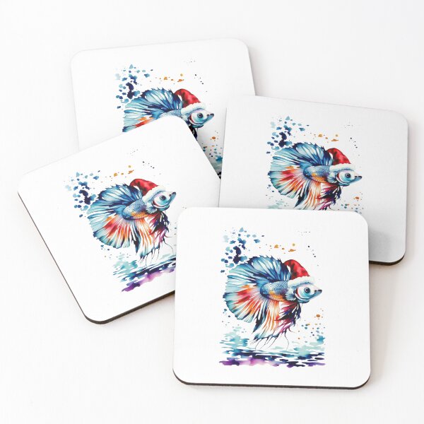 Item preview, Betta Christmas! Watercolor Santa Betta Fish Pun for Fish Lovers Funny Santa Betta Fish Pun design for Fish Lovers  designed and sold by Artycom.
