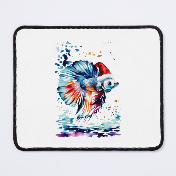 Item preview, Betta Christmas! Watercolor Santa Betta Fish Pun for Fish Lovers Funny Santa Betta Fish Pun design for Fish Lovers designed and sold by Artycom.