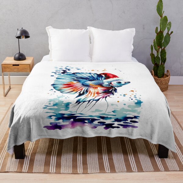 Item preview, Betta Christmas! Watercolor Santa Betta Fish Pun for Fish Lovers Funny Santa Betta Fish Pun design for Fish Lovers  designed and sold by Artycom.