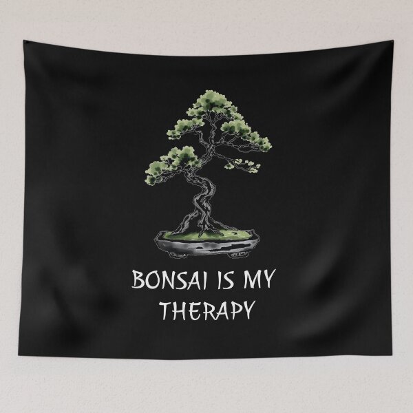 Item preview, Bonsai is my therapy – Black Minimalist Sumi-e Tree for Bonsai Tree Lovers Design designed and sold by Artycom.