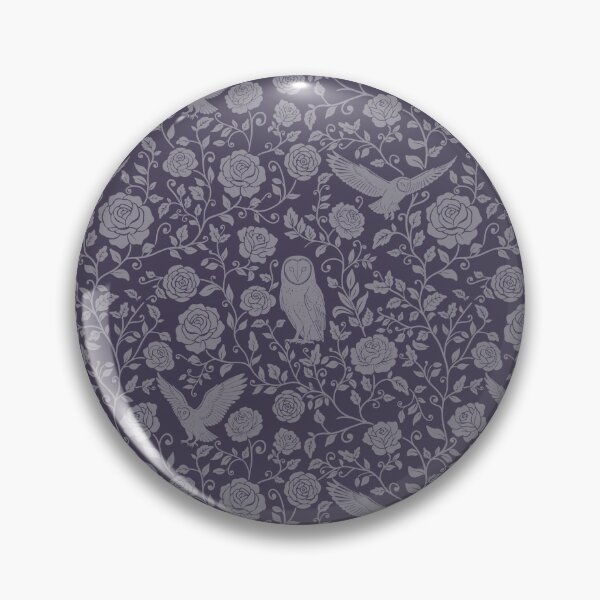 Item preview, Barn Owl Silhouette Floral Pattern | Seamless Rose & Owl Design for Nature Lovers in Purple designed and sold by WildLakePatterns.