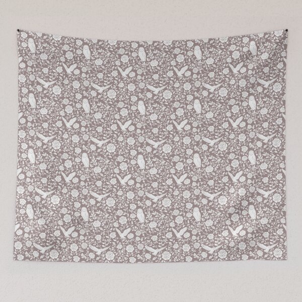 Item preview, Barn Owl Silhouette Floral Pattern | Seamless Rose & Owl Design for Nature Lovers in Mushroom designed and sold by WildLakePatterns.