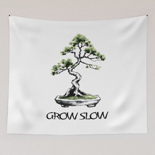 Item preview, Grow Slow Bonsai – Minimalist Sumi-e Tree for Bonsai Tree Lovers Design designed and sold by Artycom.