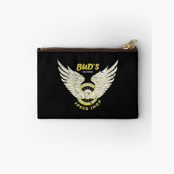 Item preview, Bud'S Speed Shop Retro Wings Motorcycle Wheel Design, Merch By Amazon, Redbubble, Teepublic, Limite designed and sold by OddlyUpliftings.