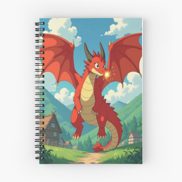 Item preview, Fiery dragon over village – Fantasy art with power & elegance designed and sold by FotoworldEdel.