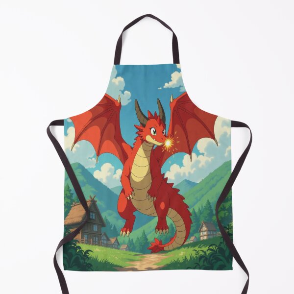 Item preview, Fiery dragon over village – Fantasy art with power & elegance designed and sold by FotoworldEdel.