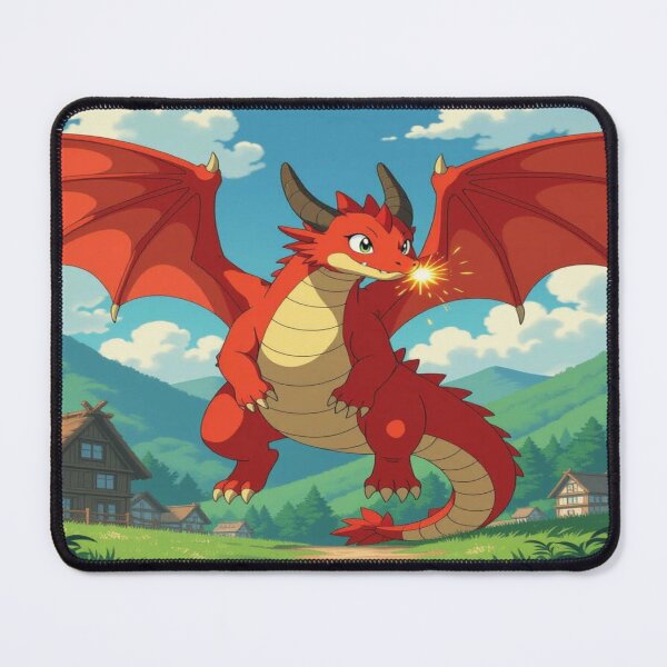 Item preview, Fiery dragon over village – Fantasy art with power & elegance designed and sold by FotoworldEdel.
