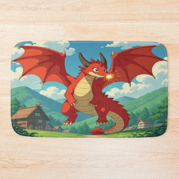 Item preview, Fiery dragon over village – Fantasy art with power & elegance designed and sold by FotoworldEdel.