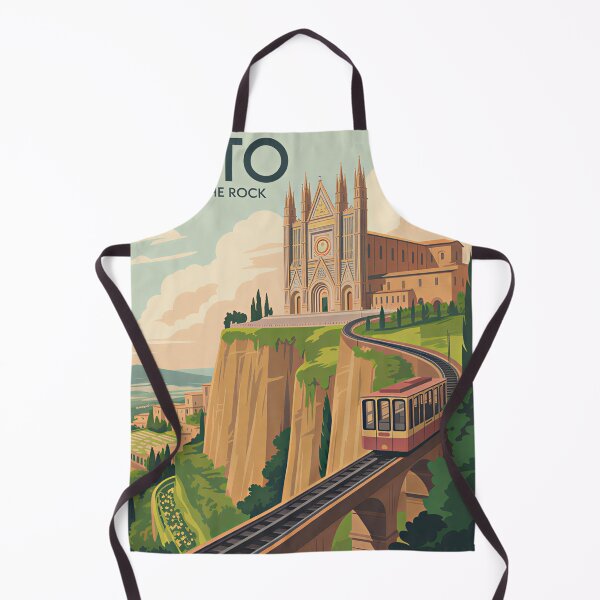 Aperçu de l'œuvre Une affiche de voyage classique et nostalgique – Orvieto, Italie créée et vendue par Blok45.