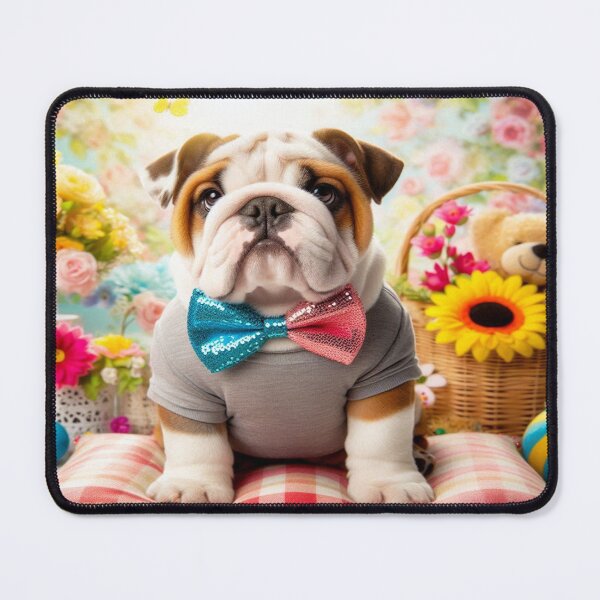 Item preview, Bulldog in a floral wonderland in Dolled Up style designed and sold by FotoworldEdel.