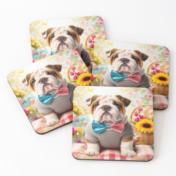 Item preview, Bulldog in a floral wonderland in Dolled Up style designed and sold by FotoworldEdel.