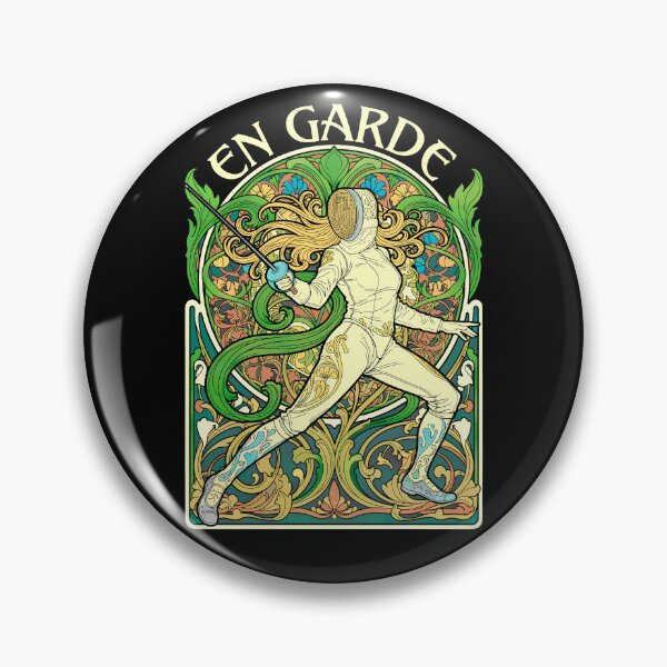 Item preview, Fencing Fencer Woman En Garde Vintage Art Nouveau Fencers designed and sold by GrandeDuc.