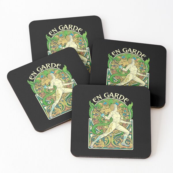 Item preview, Fencing Fencer Woman En Garde Vintage Art Nouveau Fencers designed and sold by GrandeDuc.