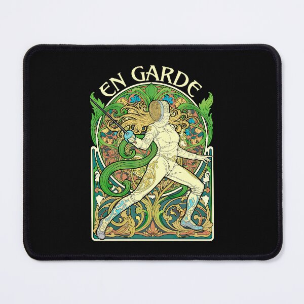 Item preview, Fencing Fencer Woman En Garde Vintage Art Nouveau Fencers designed and sold by GrandeDuc.