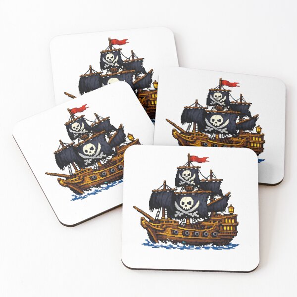 Item preview, Pixel Art Pirate Ship designed and sold by SludgeTracks.