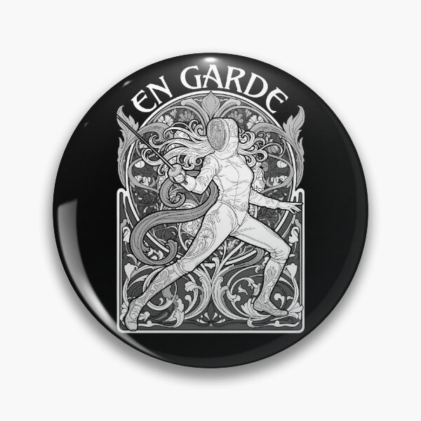 Item preview, Fencing Fencer Woman En Garde Vintage Art Nouveau Fencers designed and sold by GrandeDuc.
