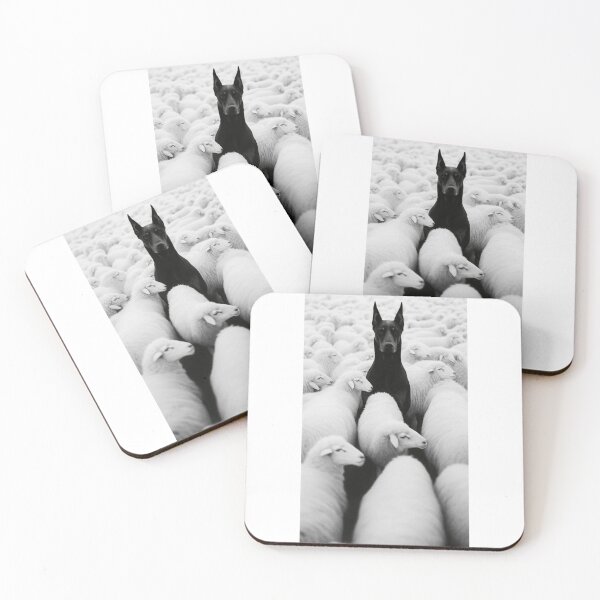 Item preview, Original Black/White Dobermann/Sheep – Clean Graphic Art Design designed and sold by hipeora.