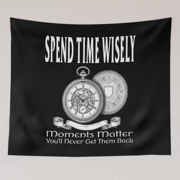 Item preview, SPEND TIME WISELY MOMENTS MATTER YOU'LL NEVER GET THEM BACK vintage style retro clock time travel time management  designed and sold by Jt41.