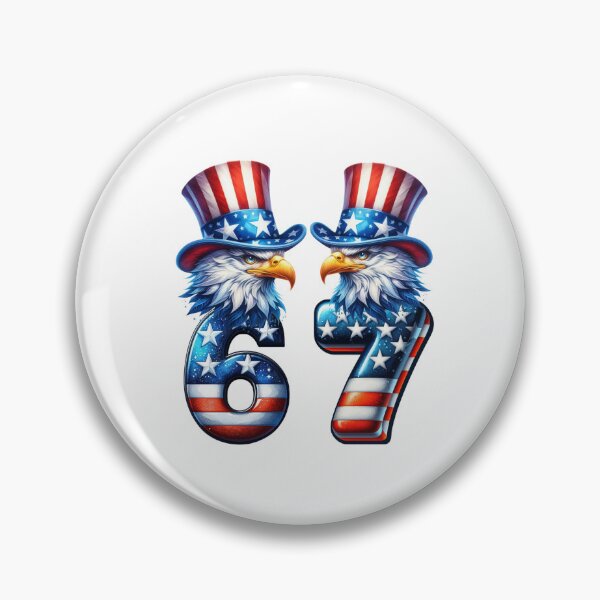 Item preview, Funny 67 Six Seven Eagle 4th of July 6 7 Meme American Flag designed and sold by ZANNIX.