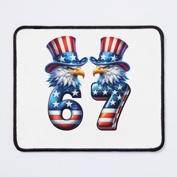 Item preview, Funny 67 Six Seven Eagle 4th of July 6 7 Meme American Flag designed and sold by ZANNIX.