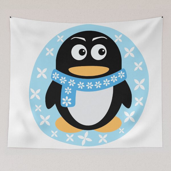 Item preview, "Penguin in Bloom" designed and sold by MayaMaliStudio.
