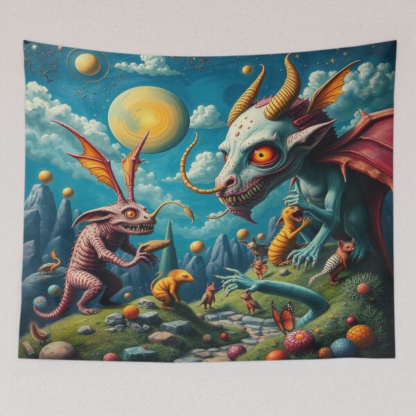 Item preview, A magical Cubist world full of fantastic creatures and surreal colors, pure fantasy art. designed and sold by FotoworldEdel.