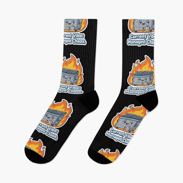 Item preview, Sassy Dumpster Fire "Current Vibe: Managed Chaos" Sticker designed and sold by Sassy Cult.