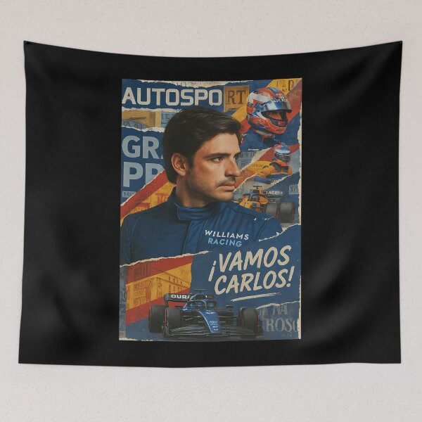 Item preview, Carlos Sainz F1 Collage Art - Torn Magazine Style designed and sold by SADIDER.