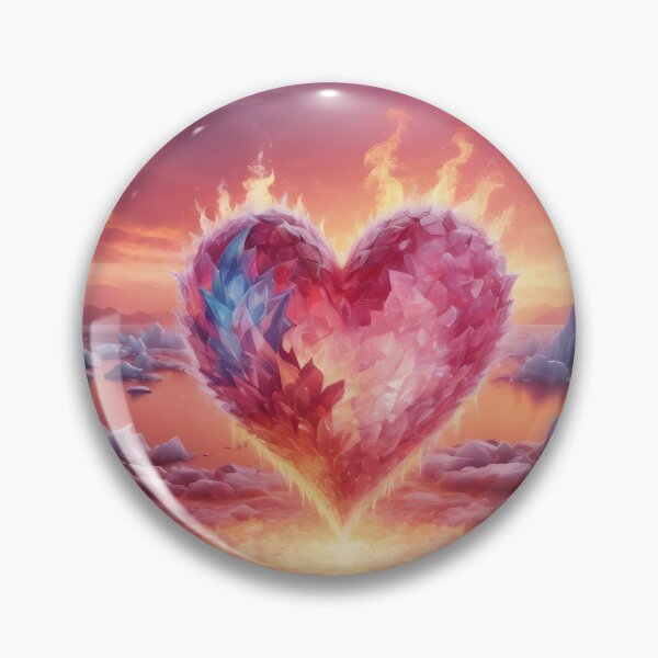 Item preview, Fire and Ice Heart Fantasy Art designed and sold by KeiraSlackDesigns.