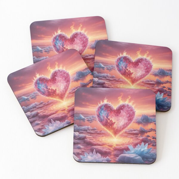 Item preview, Fire and Ice Heart Fantasy Art designed and sold by KeiraSlackDesigns.