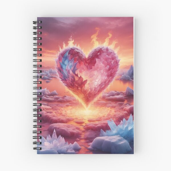 Item preview, Fire and Ice Heart Fantasy Art designed and sold by KeiraSlackDesigns.
