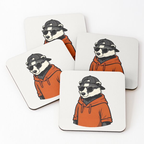 Item preview, Badger in Hoodie Minimalist Character Illustration designed and sold by Ombrya.