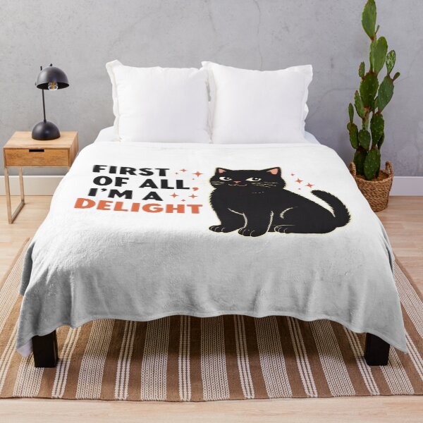 Item preview, First Of All I'm A Delight Funny Black Cat Sassy designed and sold by Emmatshirt1.