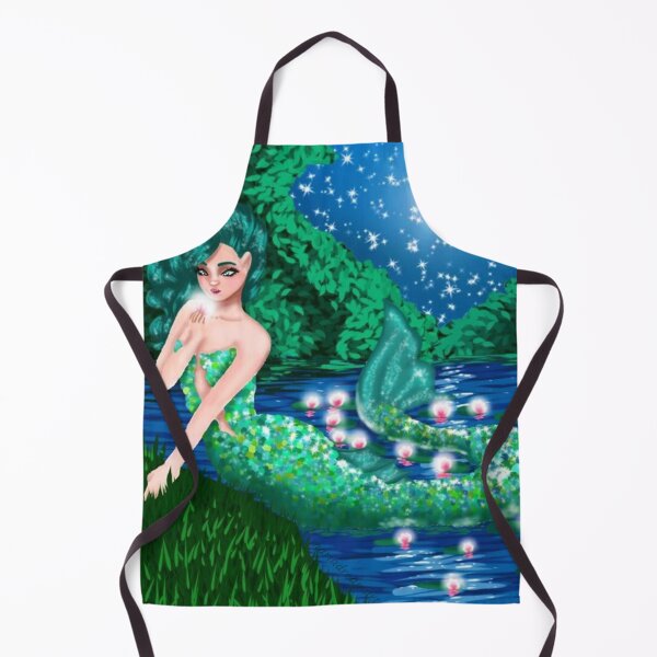 Item preview, mermaid and lilies designed and sold by "mariadreamart".