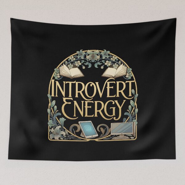 Item preview, INTROVERT ENERGY bookworm stay at home love silence books reading own projects side hustles designed and sold by Jt41.