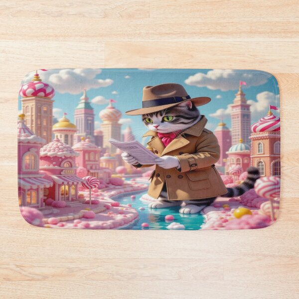 Item preview, Cat Detective in Sweet Fantasy Town – Fairytale Art Scene for Worldwide Cat Lovers designed and sold by FotoworldEdel.