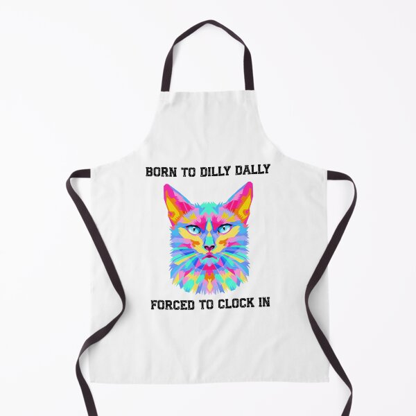 Item preview, Born to Dilly Dally Forced to Clock In – Funny Work Humor Colorful Cat  designed and sold by Design-Horizons.