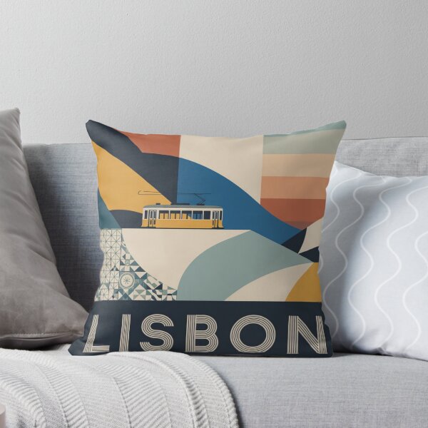 Item preview, Lisbon Color Block Travel Poster – Modern Minimal Wall Art Portugal designed and sold by Timeless Design.