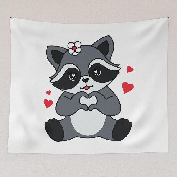 Item preview, Valentine Raccoon designed and sold by MarshallStickerX.