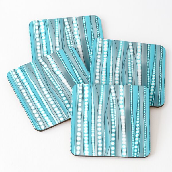 Item preview, Pearl Glow Strands – Luminous Cyan Lines & Floating Pearls Abstract designed and sold by Fun In The Sun .