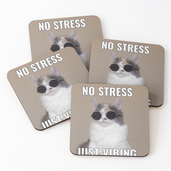 Item preview, No Stress Just Vibing Cat – Funny Chill Cat Meme Design designed and sold by Alexamarin.
